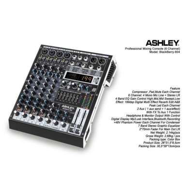 Mixer Ashley BlackBerry 604 Original 6 Channel Bluetooth Efek DSP TERBAIK