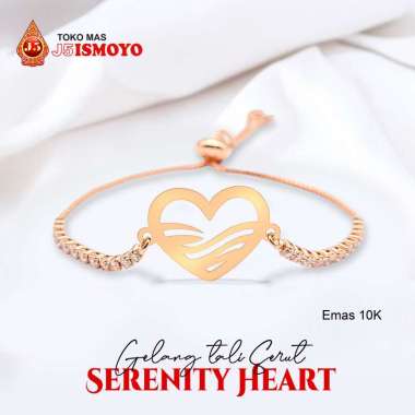 Gelang Tali Serut Kombinasi Emas Mas Asli Serenity Heart J5 Ismoyo