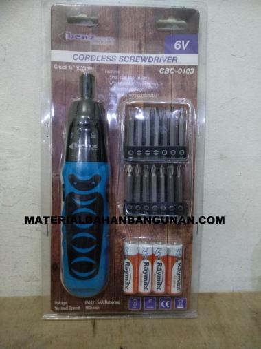 Mesin Bor Obeng Bulak Balik Baterai Benz 6 Volt Cordless Drill Batre
