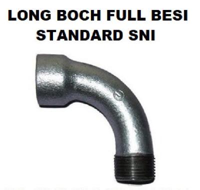 Long Boch Full Besi 3/4 inch Long Elbow Large Knie Fitting Pipa Drat