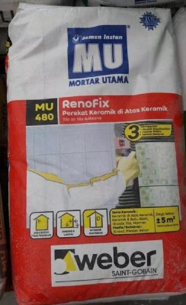 Mortar MU 480 semen instan perekat keramik 25 kg