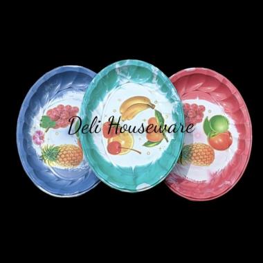 Piring Bunga Oval / Piring Kue Plastik Hijau