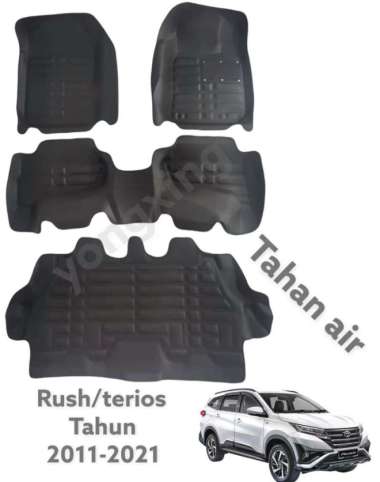 Karpet Mobil 5D Premium Toyota Rush/Terios 2 Baris Hitam