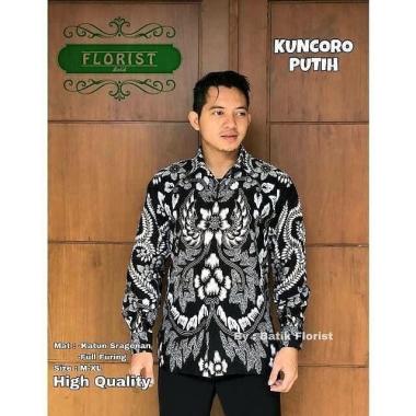 Kemeja Batik Lengan Panjang Motif Kuncoro Putih Berkualitas