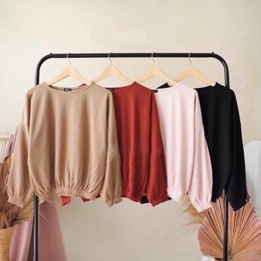 Jesica Blouse Top | Blouse Acika | Blouse Wanita L Rib Maroon