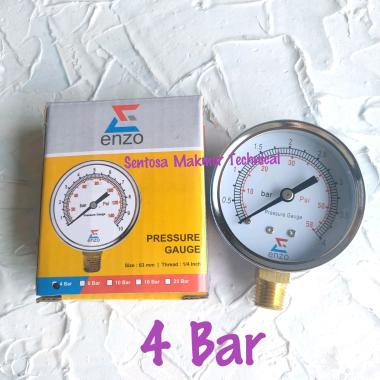 ENZO Pressure Gauge Amper Ampere Manometer Meteran Angin Kompresor 4BAR