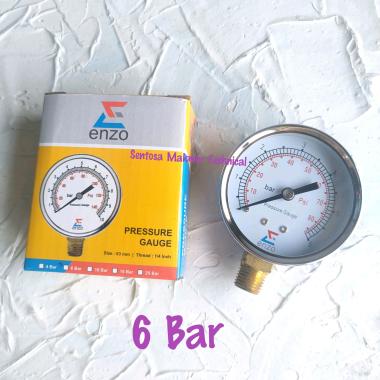 ENZO Pressure Gauge Amper Ampere Manometer Meteran Angin Kompresor 6BAR