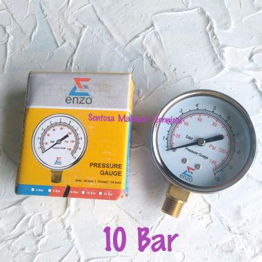 ENZO Pressure Gauge Amper Ampere Manometer Meteran Angin Kompresor 10BAR