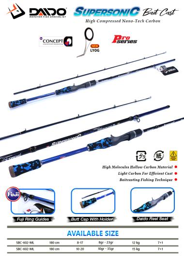 JORAN DAIDO SUPERSONIC BAITCAST PRO CARBON 180CM 180CM 8-17LB