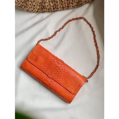 Shoulder Bag Wanita/Tas Wanita/Tas Kulit Asli/Kempit Rantai Orange