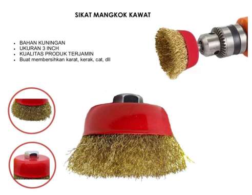 sikat mangkok kawat / sikat bulu baja /sikat kuningan/ sikat bulat