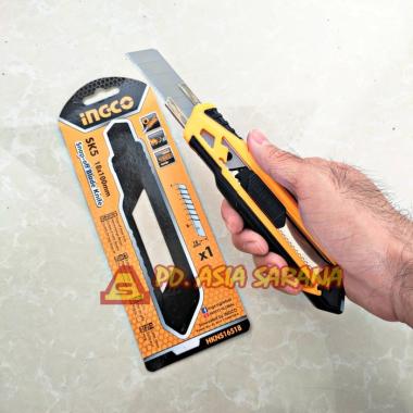Cutter Besar 18mm INGCO HKNS16518 Auto Lock Snap Off Blade Retract SK5