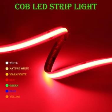 Lampu Led Strip Cob Dc12V 1500Led Per 5Meter Strip Light Cob Ip33 Merah / RED