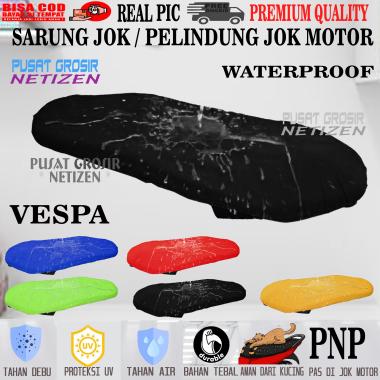 sarung jok sarung cover pelindung jok motor ANTI AIR VESPA KLASIK MATIC UNIVERSAL biru