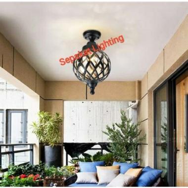 Lampu Plafon Teras Klasik Lp 711-1 Hitam