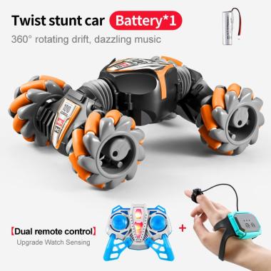 Mainan Anak Remote Control RC Mobil Gesture Sensing Stunt Twist Car Orange