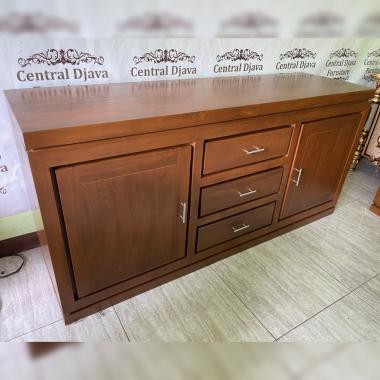 Bufet Meja TV Minimalis Kayu Jati Buffet Nakas Lemari Dinding Jepara