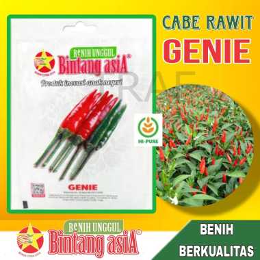 Benih Cabe Rawit GENIE 2 gram Cap Bintang Asia Tipe Tegak Buah Pedas Merah Menyala