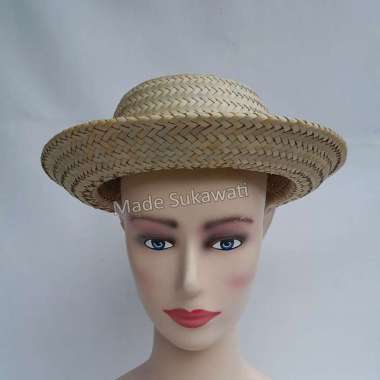 Topi santai anyaman pandan kerajinan handmade Bali Diameter -+27cm