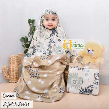 Mukena anak murah | mukena adem bahan rayon untuk umur 7 tahun Cream Sajidah