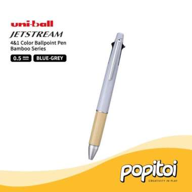 Uniball Jetstream 4&1 Bamboo Series Multi Pen Ballpoint Uni Ball BLUE-GRAY