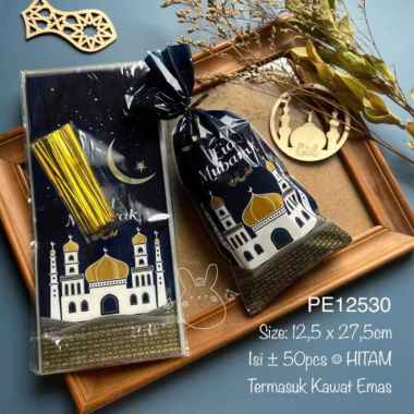 Plastik Eid Mubarak| Lebaran | Kantong Kemasan Idul Fitri PE125 PE12530 HITAM