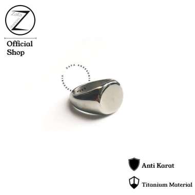 Zafa Cincin Pria Titanium Anti Karat Warna Silver Putih Keren Anti Luntur - Varo Ring Silver 7