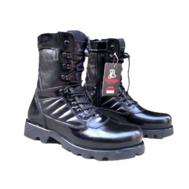 BOSSINDO SEPATU pdl raider PUL kulit Asli Sepatu pdl jatah tni AU AL AD Sepatu TERBARU hitam 8inc 39