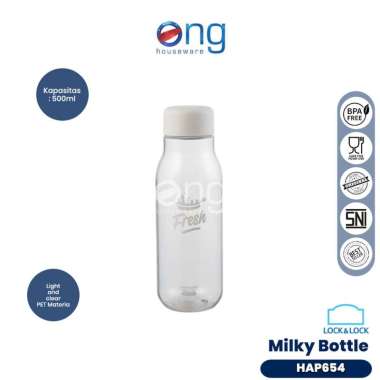 Botol Air Minum Milky Bottle Lock n Lock 500ml HAP654 HAP 654 Lock & Lock White