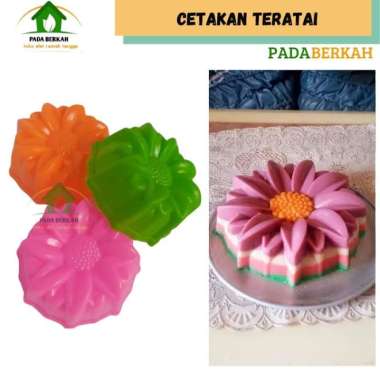 Cetakan Agar Puding Jelly Coklat Bunga Teratai Plastik Motif Matahari