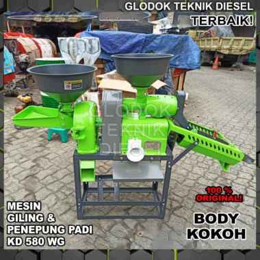 MESIN GILING PADI DAN PENEPUNG KD 580 WG MAHKOTA TERBAIK TANPA PENGGERAK