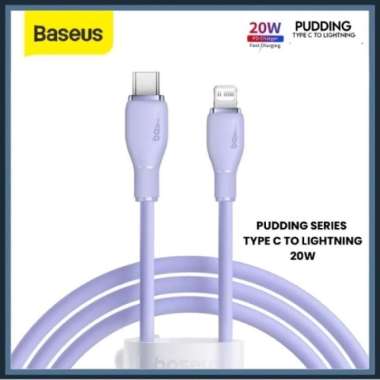 BASEUS PUDDING KABEL DATA TYPE C TO LIGHTNING IPHONE 20W FAST CHARGING 2M Purple