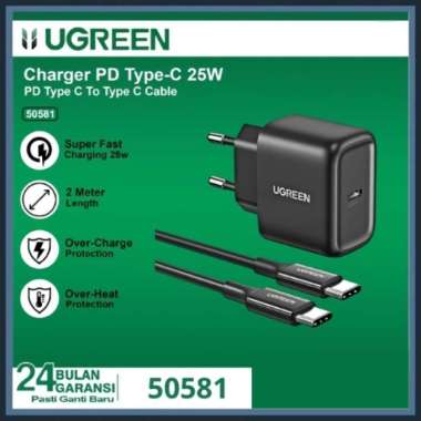 UGREEN Charger 25W Bundle Adaptor PD Kabel USB C to C Support Samsung