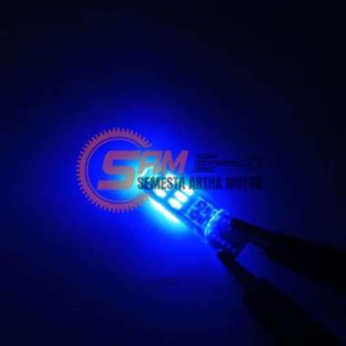 Sepasang T10 Jelly Crystal Led 15 Mata DC Lampu Senja Sen Sein Luminos BLUE