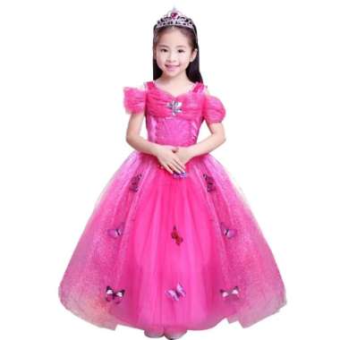 BAJU PRINCESS AURORA PINK KUPU / KOSTUM PRINCESS AURORA PINK CG25 - Size 150