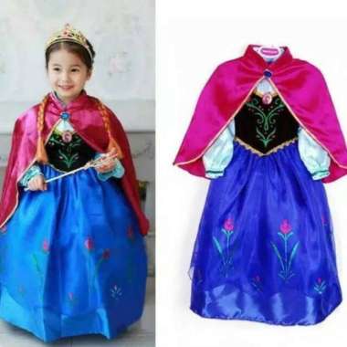 KOSTUM PRINCESS ANNA DRESS FROZEN ANNA DRESS ANNA FROZEN GAUN FROZEN - XL