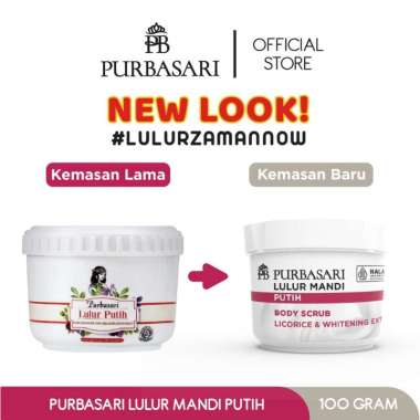 Purbasari Lulur Mandi 100gr - Lulur Badan Purbasari Putih