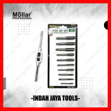 MOLLAR TS011 Hand Tap Set 11 Pcs - Alat Tap Pembuat Drat Ulir Thread