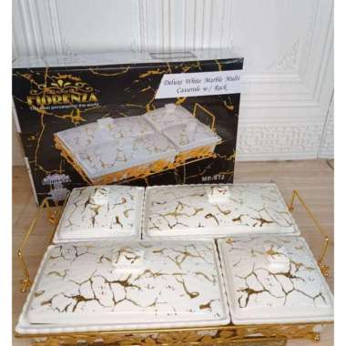 Prasmanan cabang 4 FIORENZA plus rak/prasmanan keramik marble putih hitam hijau/prasmanan segi keram
