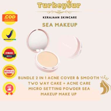Sea Makeup Bundle 2 in 1 Acne Cover & Smooth Two Way Cake + Acne Care Micro Setting Powder Sea Makeu