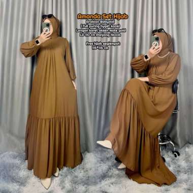 Zigzag Dress Set Hijab - One Set Wanita Seruti Premium Setelan Wanita Gamis Terbaru Set HIjab Segiem