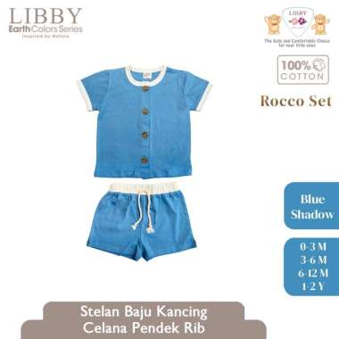 Rocco Set Pendek Celana Pendek Stelan Anak Bayi 3-4 tahun Blue Shadow