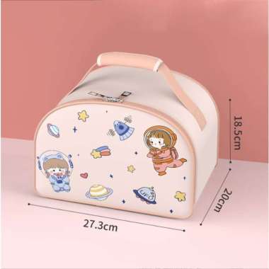 ZS kotak bekal anak kotak bekal anak bekal makan set anak Pink-tas