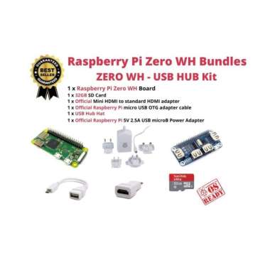 Raspberry Pi Zero WH (Pre-soldered with headers) Bundles USB HUB KIT