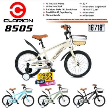 Sepeda Anak BMX 16 / 18 inch Clarion 8505 Bonus Keranjang Depan 16 inch Biru
