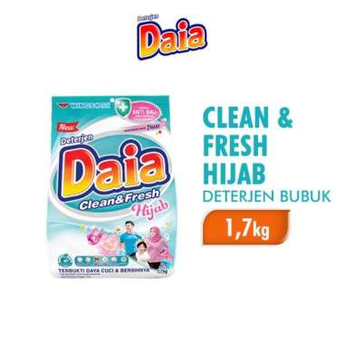 Promo Harga Daia Deterjen Bubuk Clean & Fresh Hijab 1700 gr - Blibli