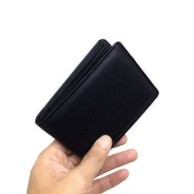 VERISH Dompet Mini Pria 100% Original Kulit Asli Lipat Mini Kecil Hitam