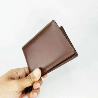 VERISH Dompet Mini Pria 100% Original Kulit Asli Lipat Mini Kecil Coklat