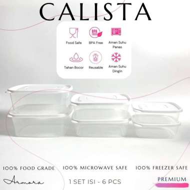 Wadah Tempat Fod Container Bahan Plastik BPA Free Calista Furano 6 in 1
