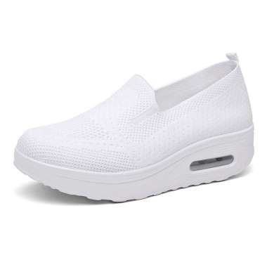 LV0075 Sepatu Sneakers Sport Wanita List One Eye Polos Pansus 40 Putih Polos